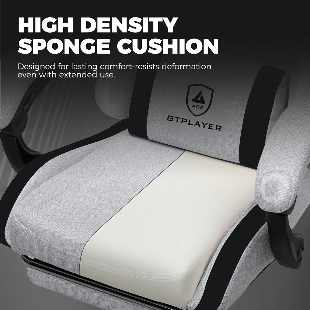 Gaming Chair with Footrest, Computer Gaming Chair for Adults and Kids, Height Adjustable Gamer Chair with 90-155° Recline & Removable Headrest Lumbar Support,Gray