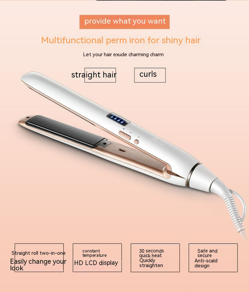 Hair Curler and Straightener Dual-Use Air Bangs Hair Straightener