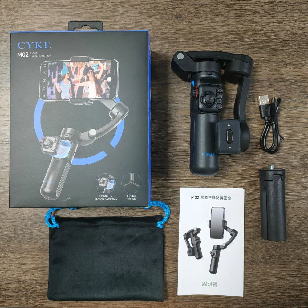 M02 Gimbal Stabiliser AI Auto Tracking Gimbal Selfie with Magnetic Remote Control 3-axis Stabilizer  Multi-Mode Shooting TikTok