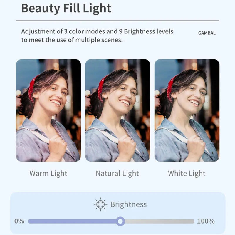Takenoken Auto Face Tracking Gimbal Stabilizer Smartphone 360° Rotation Remote for Android iPhone LED Light Selfie Stick Tripod