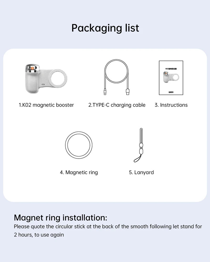 LINIM k02 Magnetic Phone Bluetooth Selfie Stick Handheld Portable Photography Selfie Phone Grip with LED Light Ergonomic Design