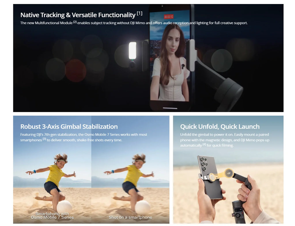 DJI Osmo Mobile 7P / osmo mobile 7 Built-in Extension Rod & Tripod  10-Hour Battery Life Phone Charging OM 7 brand new in stock