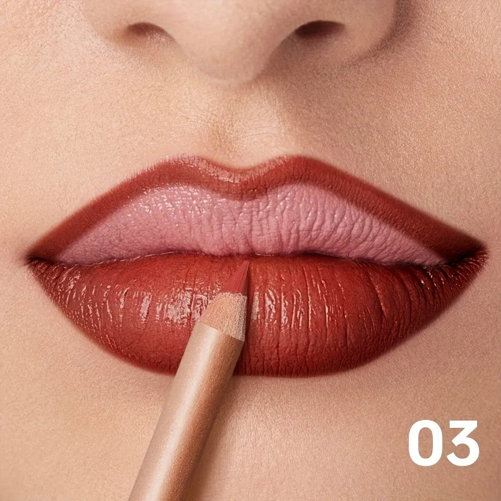 Nude Matte Lip Liner, Waterproof Long Lasting High Pigment Lip Pencil, Smooth Precise Lip Makeup Gift for Women