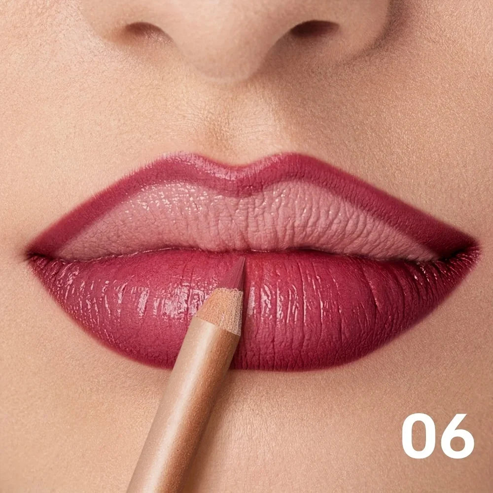 Nude Matte Lip Liner, Waterproof Long Lasting High Pigment Lip Pencil, Smooth Precise Lip Makeup Gift for Women