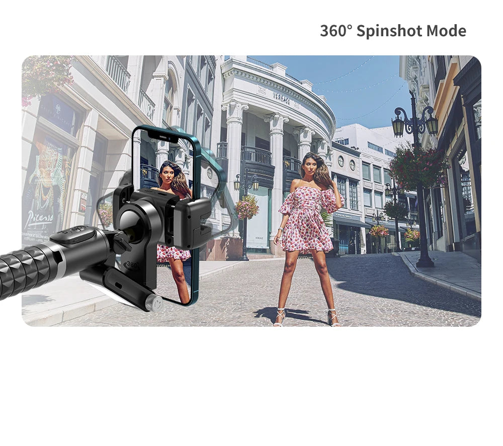 Q18 Desktop Following the shooting Mode Gimbal Stabilizer Selfie Stick Tripod with Fill Light for iPhone Cell Phone Smartphone