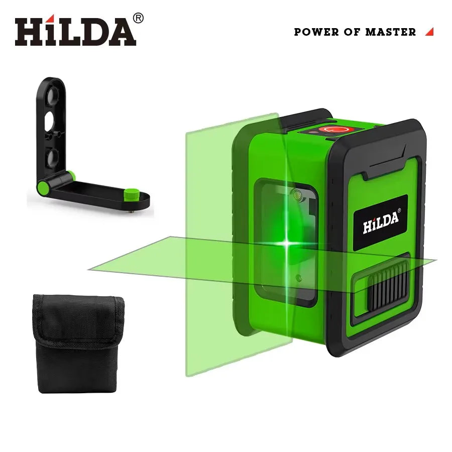 HILDA Laser Level Meter 2-Lines Cross Green Level Laser Horizontal & Vertical Nivel Laser Self-Leveling