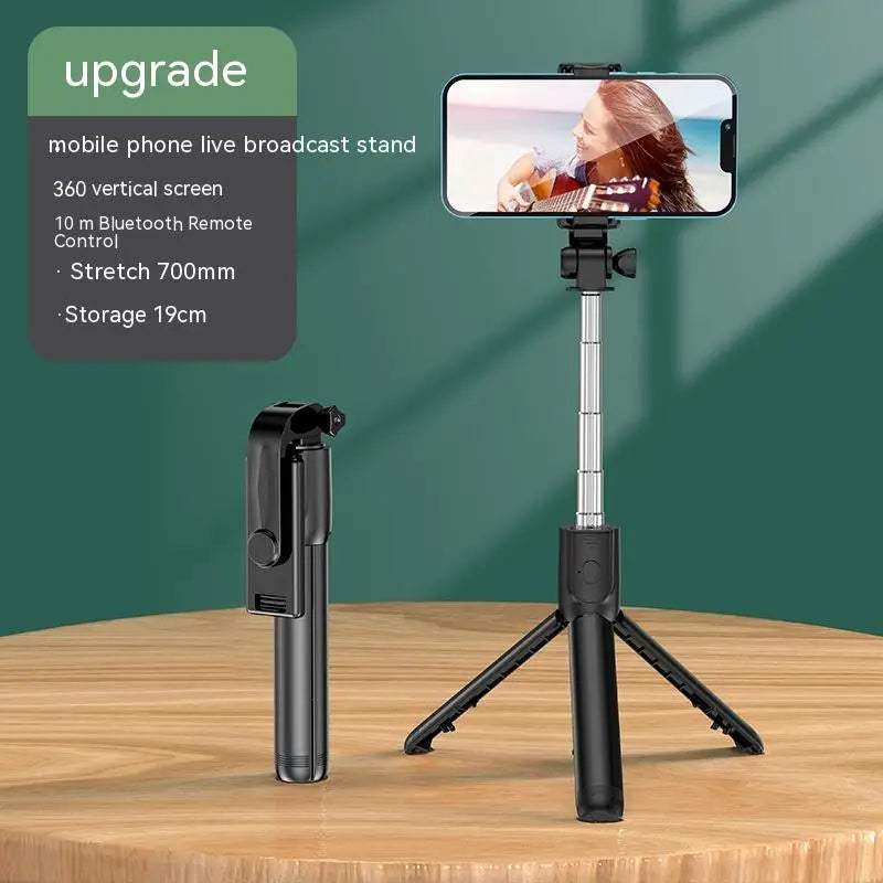 All-in-one ausziehbarer tragbarer iPhone-Stativ-Selfie-Stick, Selfie-Stick mit Fernbedienung, mit abnehmbarer kabelloser BT-Fernbedienung, kompatibel