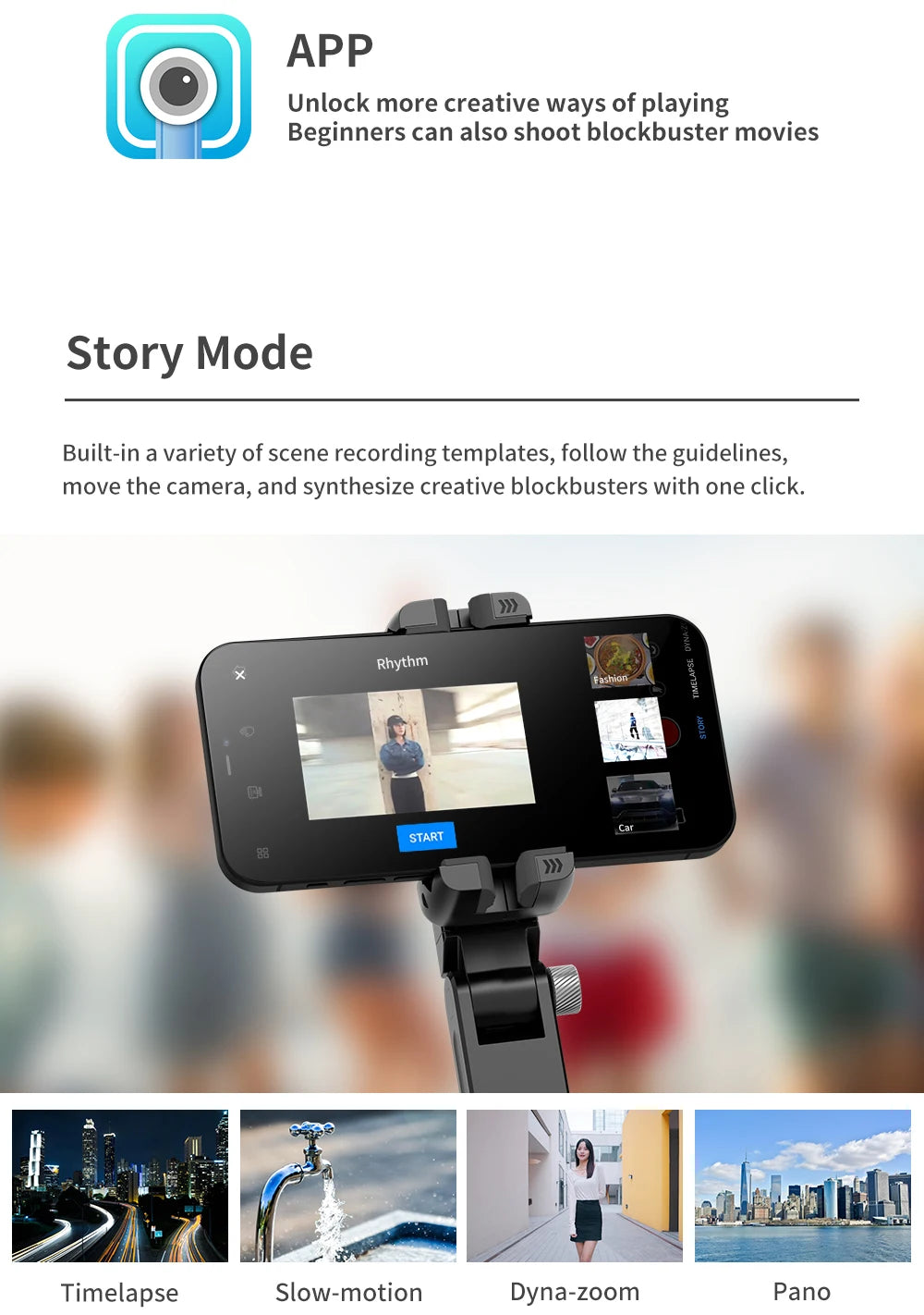 Handheld Gimbal Stabilizer Selfie Stick Tripod For iPhone Android Cell Phone Mobile Smartphone Camera Hand Portable Cellphone