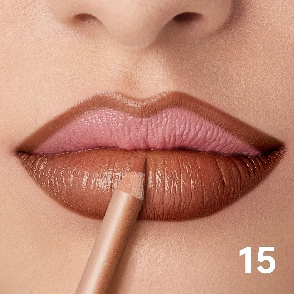 Nude Matte Lip Liner, Waterproof Long Lasting High Pigment Lip Pencil, Smooth Precise Lip Makeup Gift for Women