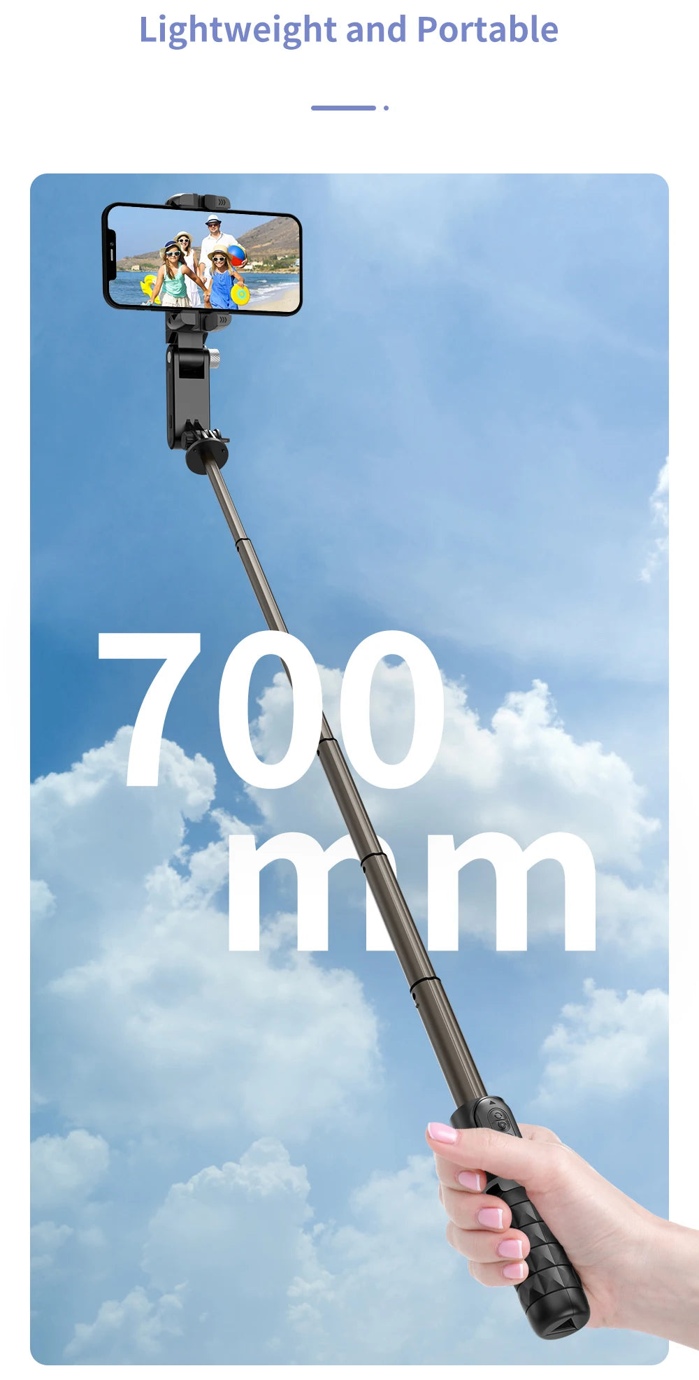 Handheld Gimbal Stabilizer Selfie Stick Tripod For iPhone Android Cell Phone Mobile Smartphone Camera Hand Portable Cellphone