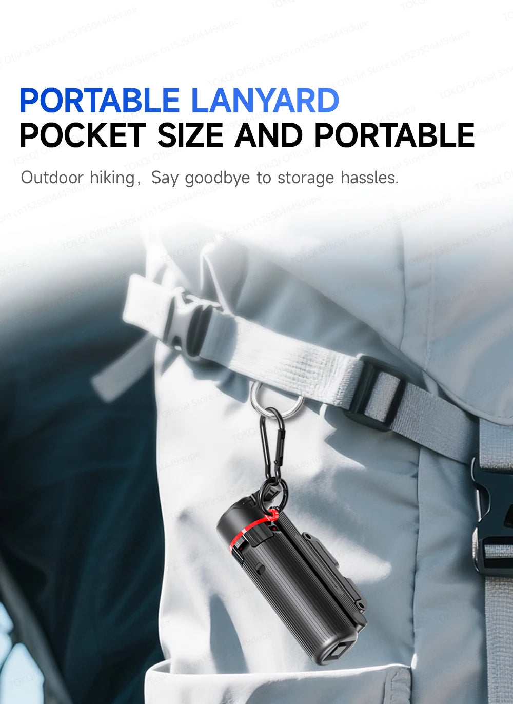 TOKQI Tripod Extendable Selfie Stick Phone Holder Mini Quadpod for Mobile Phone Vlog Video Recording with Zoom, Optional Light