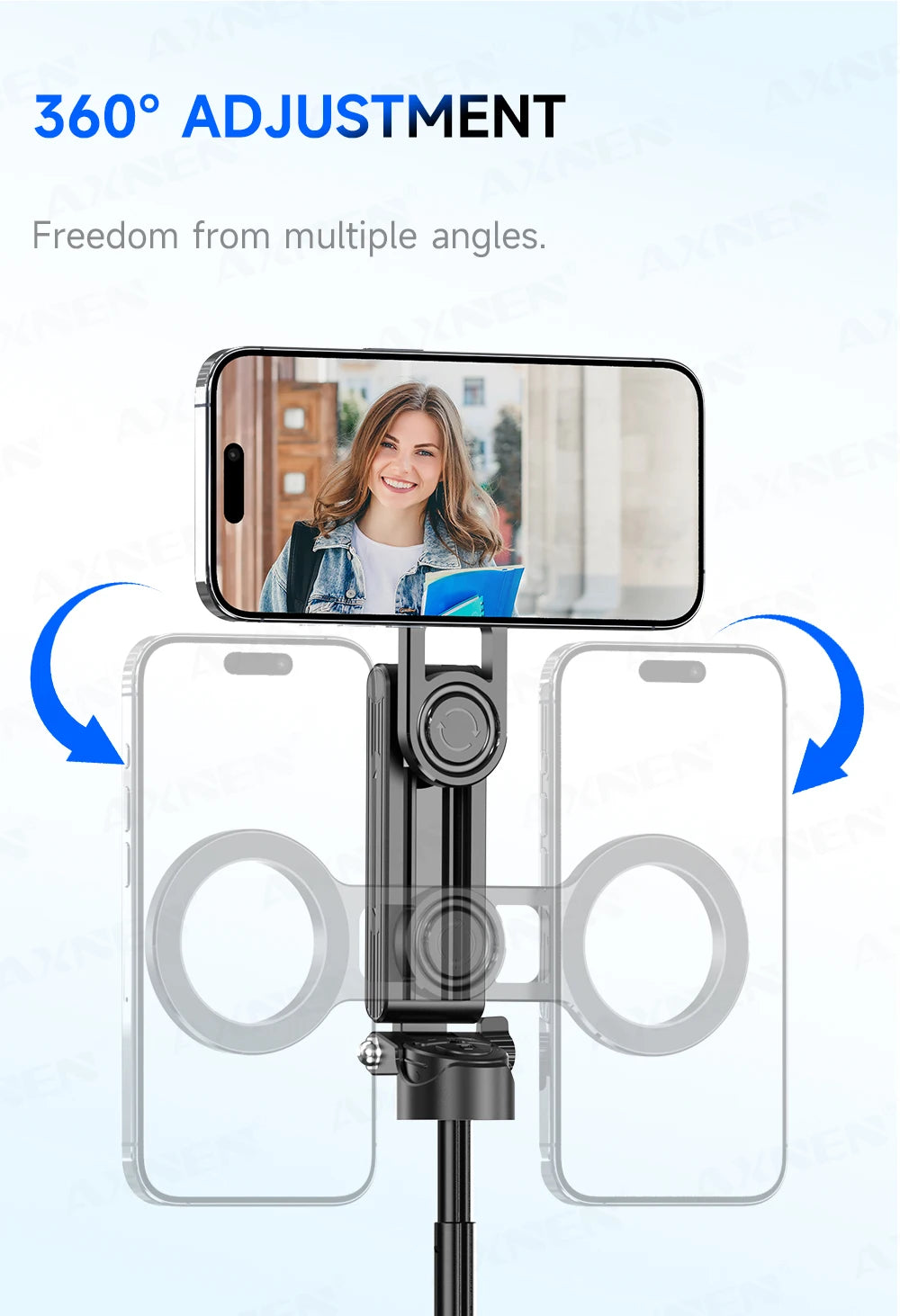 Magnetic Mini Selfie Stick Tripod for Cellphone with Extension Rod Wireless Remote, Fill Light Option, for Smartphone Vlog Shoot
