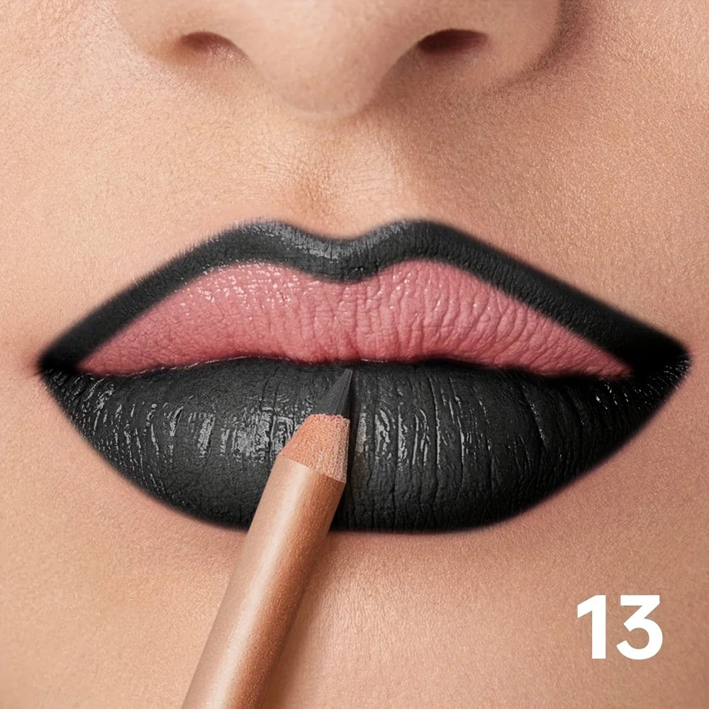 Nude Matte Lip Liner, Waterproof Long Lasting High Pigment Lip Pencil, Smooth Precise Lip Makeup Gift for Women