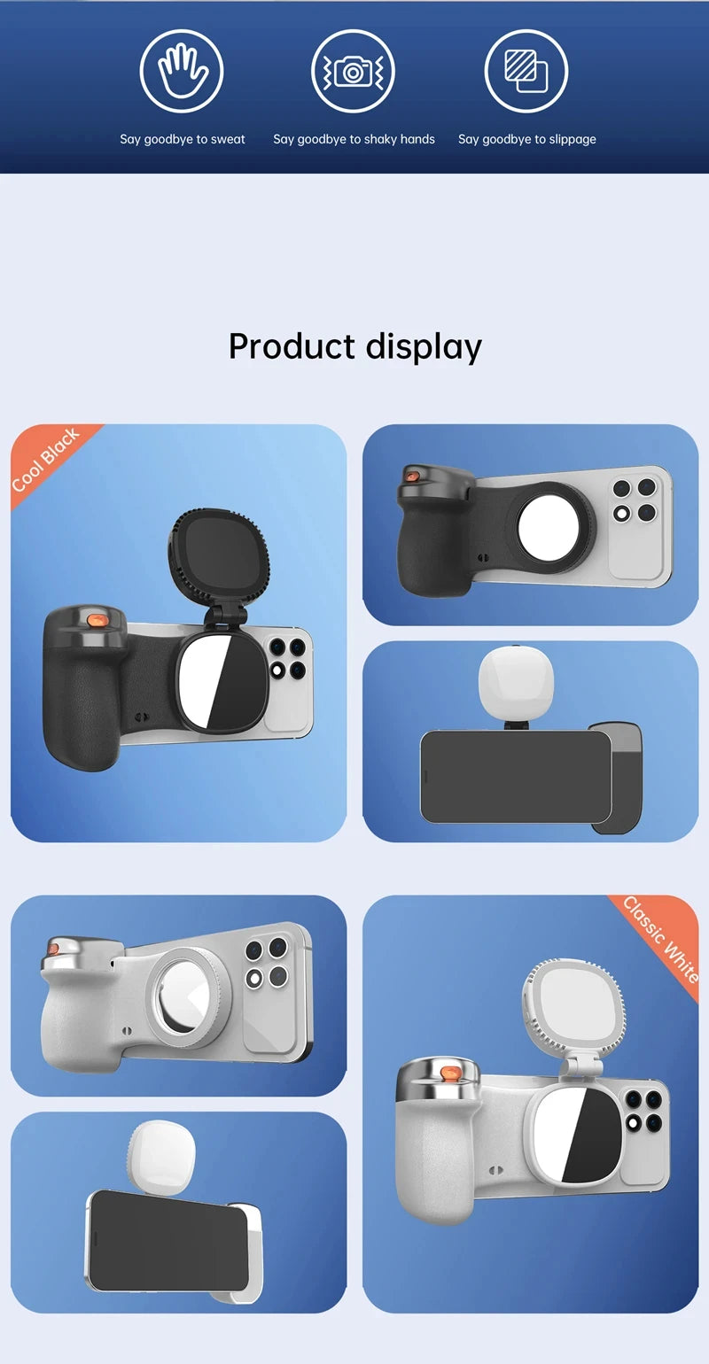 LINIM k02 Magnetic Phone Bluetooth Selfie Stick Handheld Portable Photography Selfie Phone Grip with LED Light Ergonomic Design