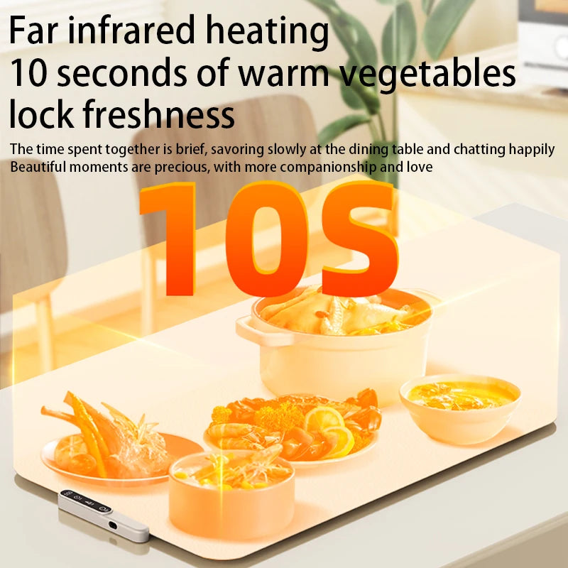 TINSOL New Food Insulation Mat Foldable Silicone Heating Pad Portable Food Cart Insulation Mat 8-Level Temperature Adjustment
