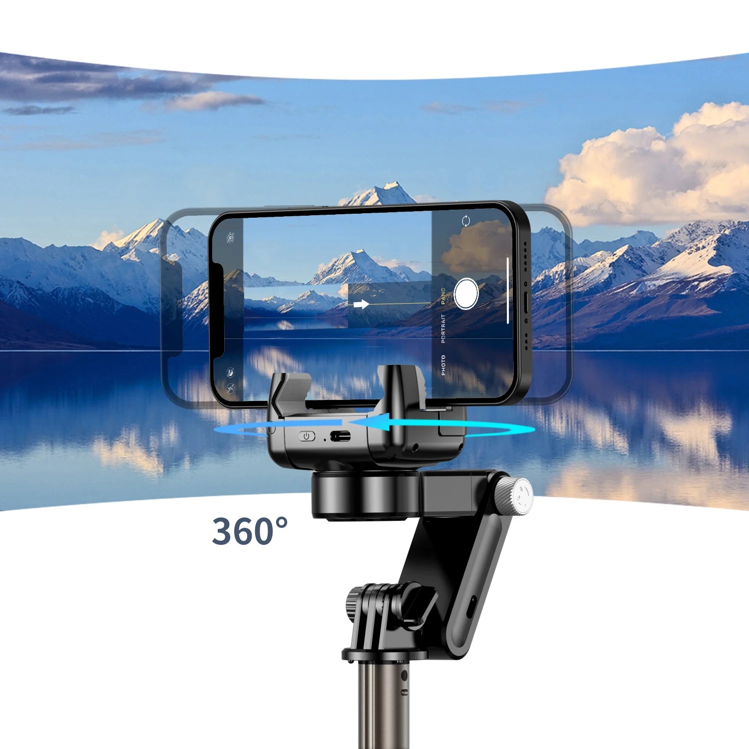 Q18 Desktop Following the shooting Mode Gimbal Stabilizer Selfie Stick Tripod with Fill Light for iPhone Cell Phone Smartphone