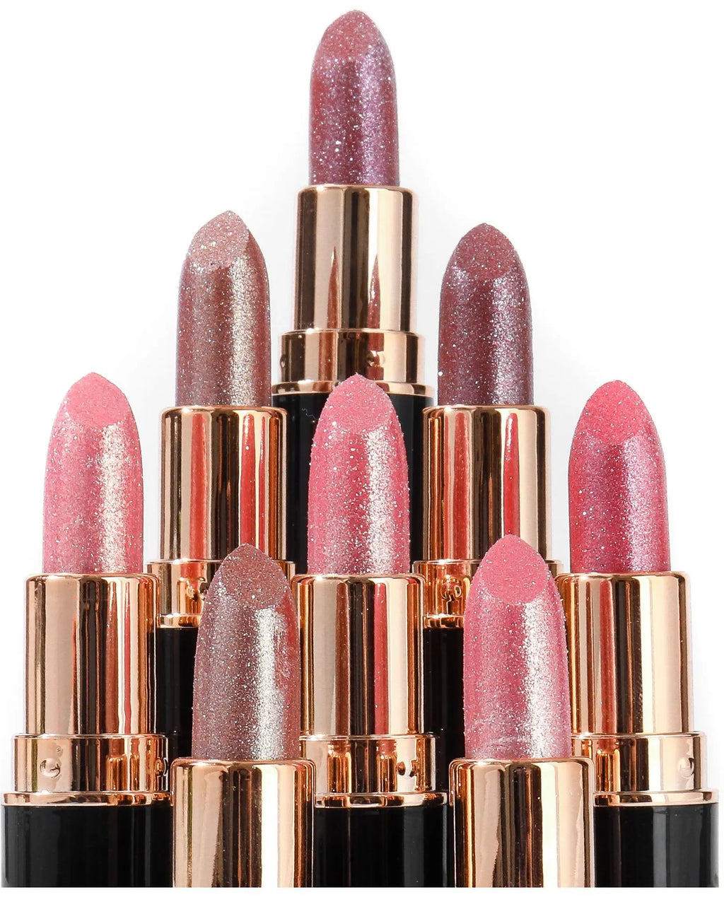 6 Colors Glitter Lipstick Waterproof Lasting Diamond Pearlescent Metallic Lipstick Pink Red Lip Gloss Women Lips Makeup Cosmetic