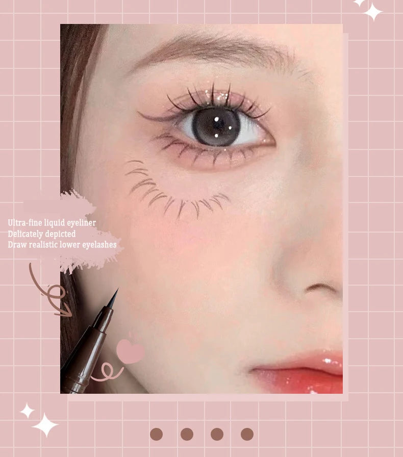 2 In 1 Brown Gel Eyeliner Pencil Ultra-slim Liquid Eye Liner Shadow Pen Smooth High Pigment Silkworm Gel Pen Lasting Eyes Makeup