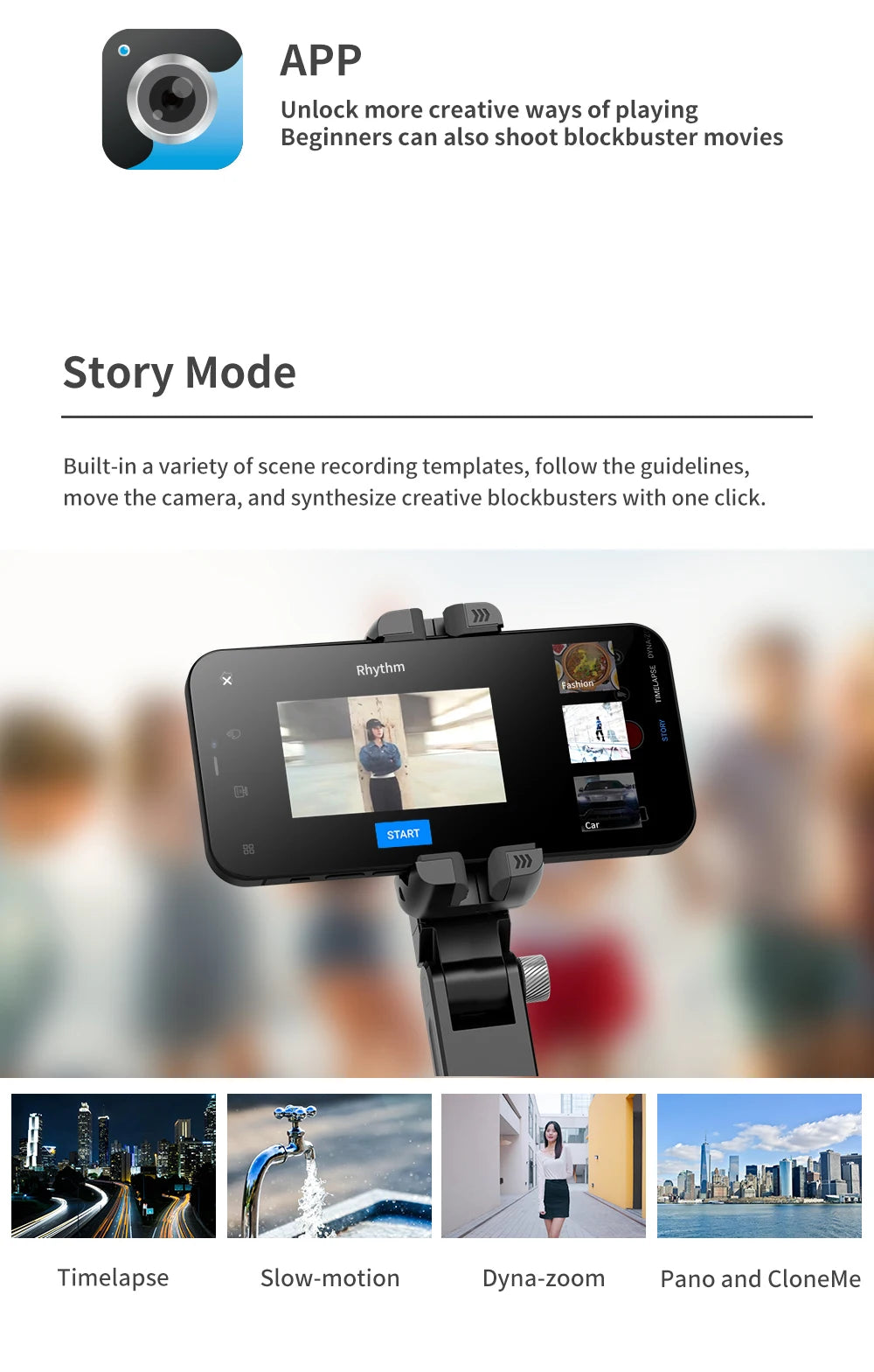 Q18 Desktop Following the shooting Mode Gimbal Stabilizer Selfie Stick Tripod with Fill Light for iPhone Cell Phone Smartphone
