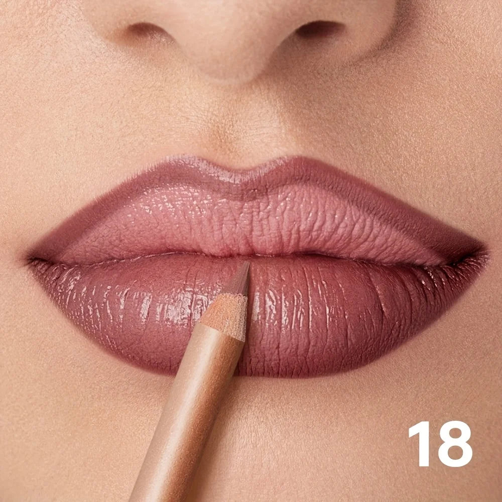 Nude Matte Lip Liner, Waterproof Long Lasting High Pigment Lip Pencil, Smooth Precise Lip Makeup Gift for Women