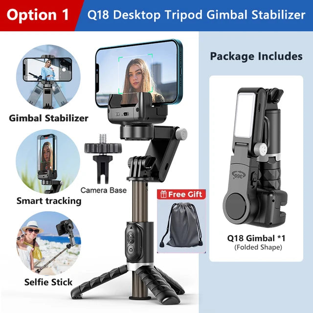 Handheld Gimbal Stabilizer Selfie Stick Tripod For iPhone Android Cell Phone Mobile Smartphone Camera Hand Portable Cellphone