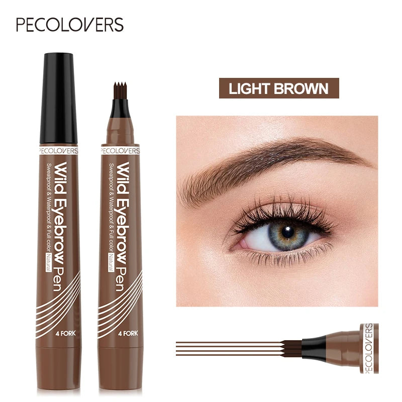 4 Fork Waterproof Eyebrow Pencil Women 3D Long Lasting Natural Liquid Eye Brow Pen Eyebrow Tint Tattoo Pen Tip Makeup Tools
