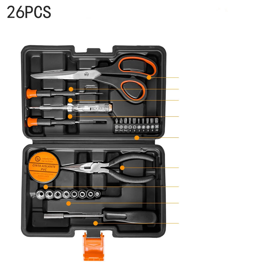New Hardware Tool Set Combination Tool Set Multifunctional Household Use Manual Woodworking Toolbox Manual Repair Tool Sets