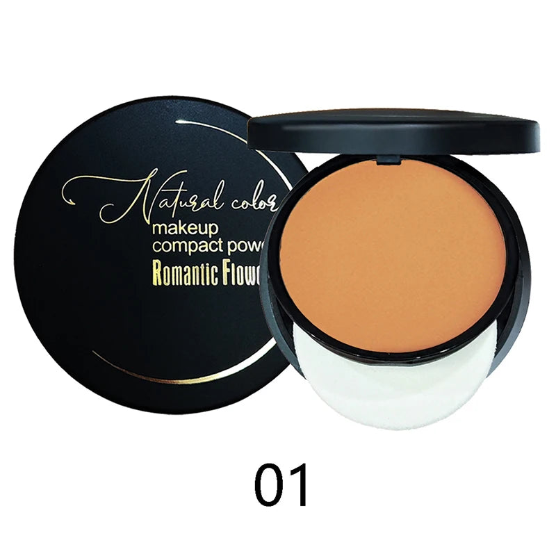 6 Color Matte Face Pressed Powder 24 Hours Oil Control Natural Setting Powder Foundation Full Coverage Waterproof Lasting Makeup