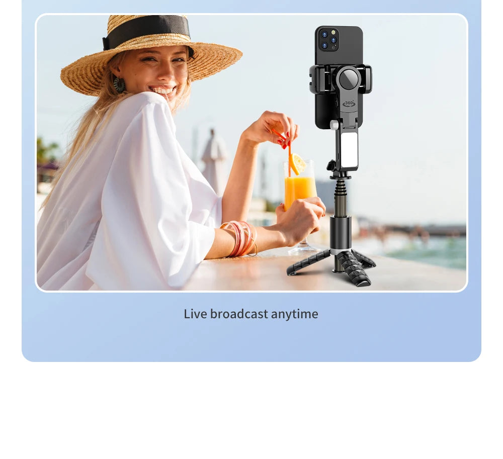 Handheld Gimbal Stabilizer Selfie Stick Tripod For iPhone Android Cell Phone Mobile Smartphone Camera Hand Portable Cellphone