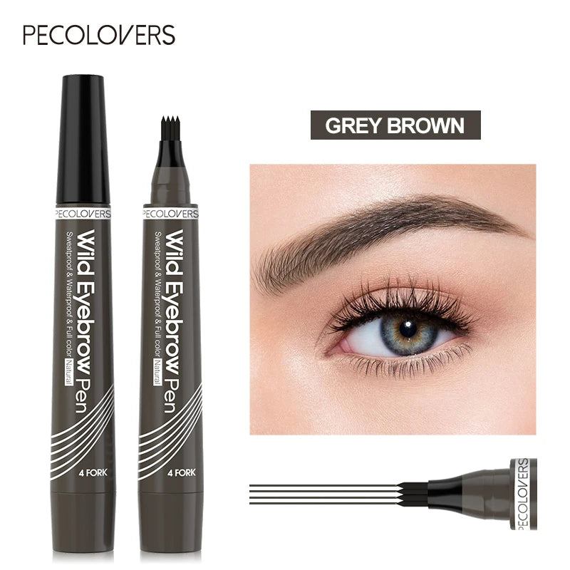 4 Fork Waterproof Eyebrow Pencil Women 3D Long Lasting Natural Liquid Eye Brow Pen Eyebrow Tint Tattoo Pen Tip Makeup Tools