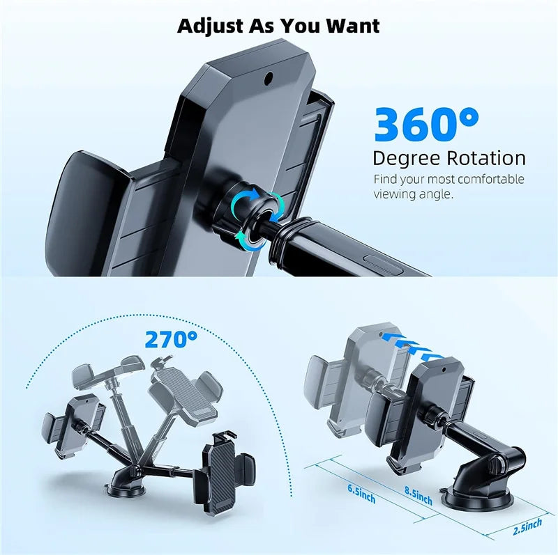 2026 NEW Universal Sucker Car Phone Holder 360° Windshield Car Dashboard Mobile Cell Support Bracket for Smartphones