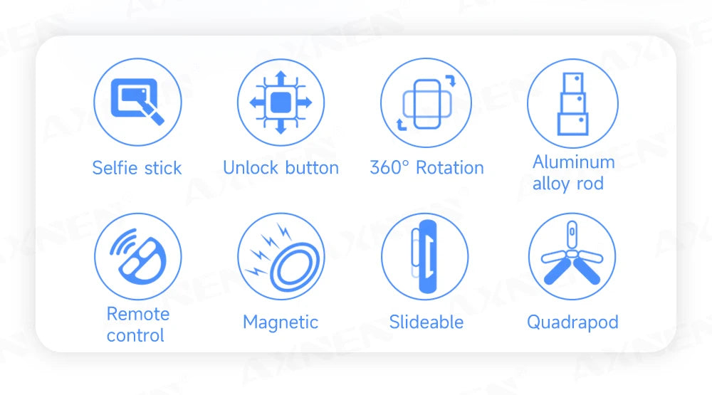 Magnetic Mini Selfie Stick Tripod for Cellphone with Extension Rod Wireless Remote, Fill Light Option, for Smartphone Vlog Shoot