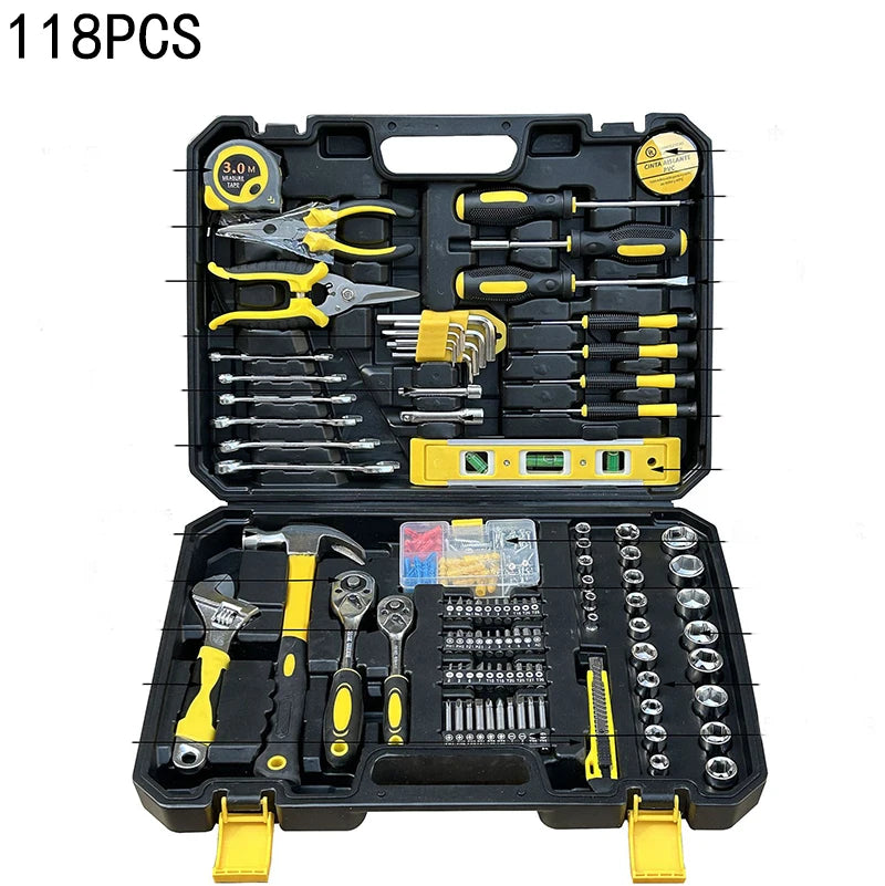 New Hardware Tool Set Combination Tool Set Multifunctional Household Use Manual Woodworking Toolbox Manual Repair Tool Sets