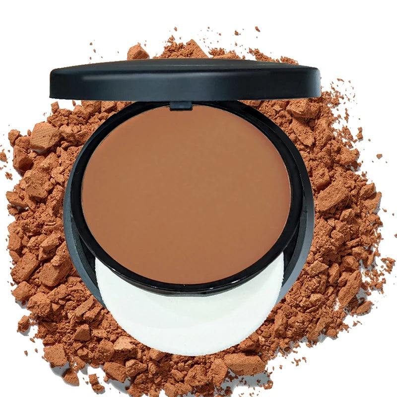 6 Color Matte Face Pressed Powder 24 Hours Oil Control Natural Setting Powder Foundation Full Coverage Waterproof Lasting Makeup