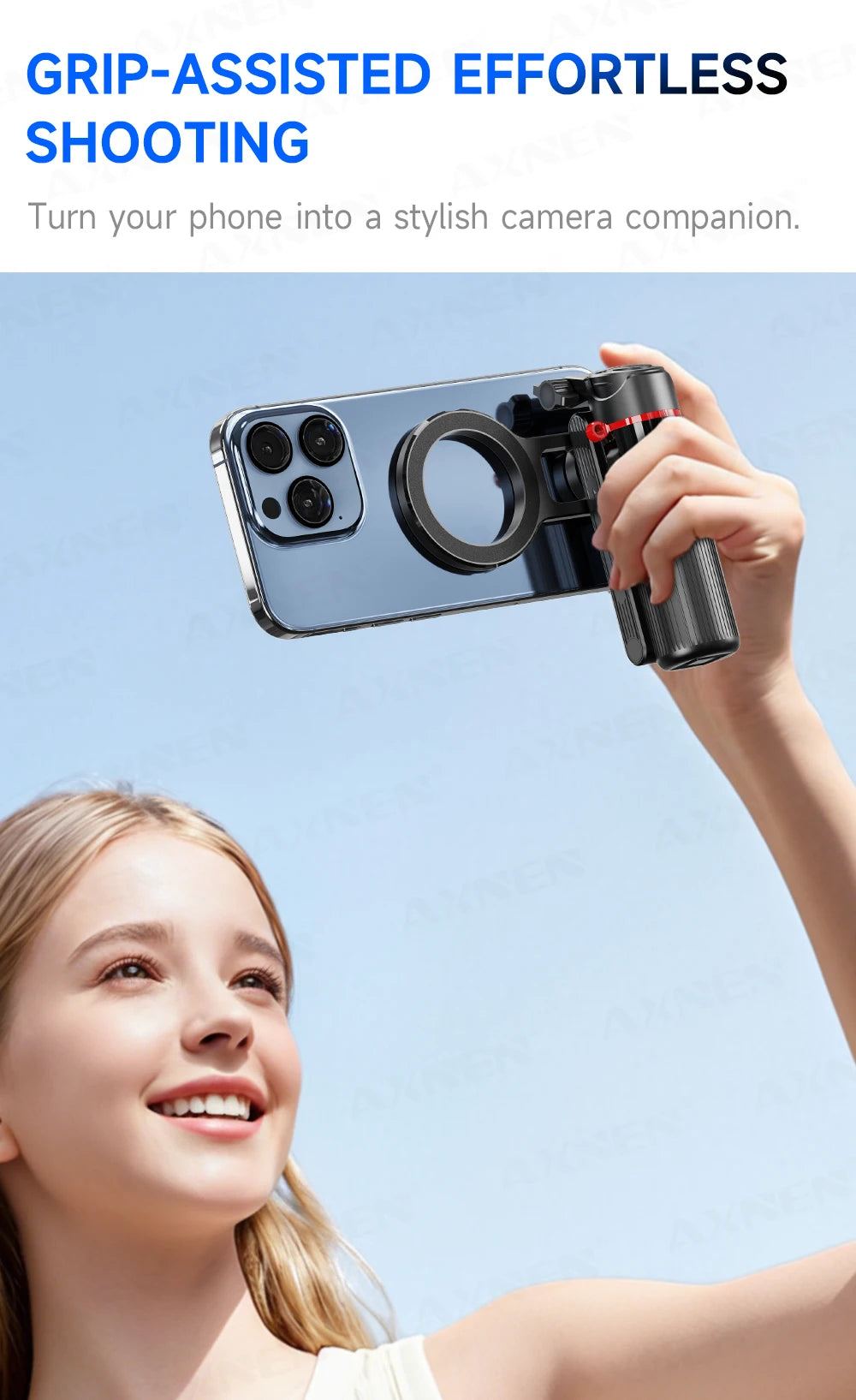 Magnetic Mini Selfie Stick Tripod for Cellphone with Extension Rod Wireless Remote, Fill Light Option, for Smartphone Vlog Shoot