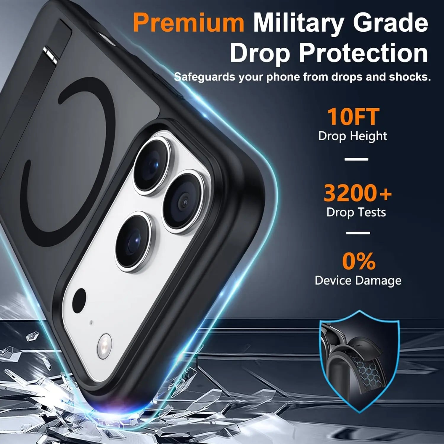 Magnetic Mobile Phone Case with Stand for iPhone 16 17 Pro Max 15 14 Plus 13 12 Translucent Cover with Kickstand