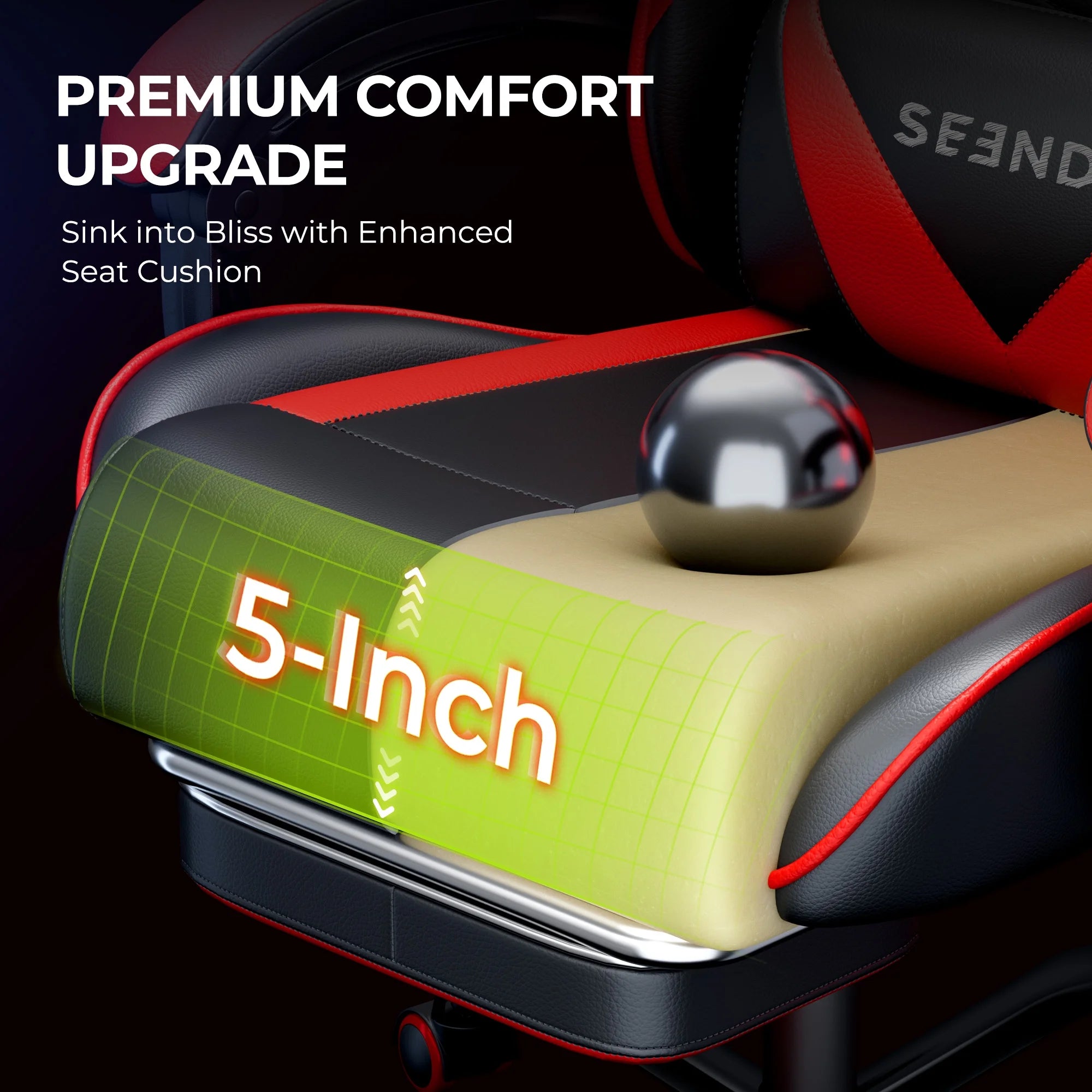 Gaming Chair,  Video Game Chair with Footrest and Lumbar Support, Ergonomic Computer Chair Height Adjustable with Swivel Seat and Headrest, Red